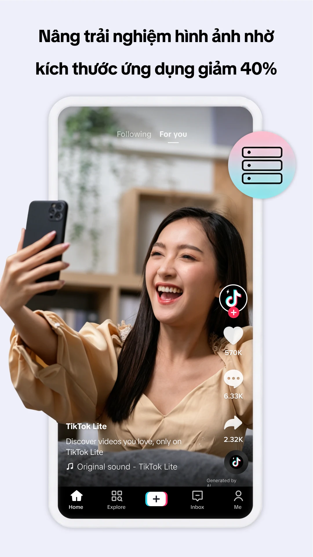TikTok Lite - Tiết kiệm bộ nhớ screenshot